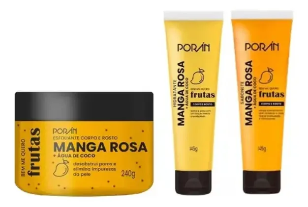Kit Cuidados Com Rosto E Corpo Manga Rosa Agua De Coco