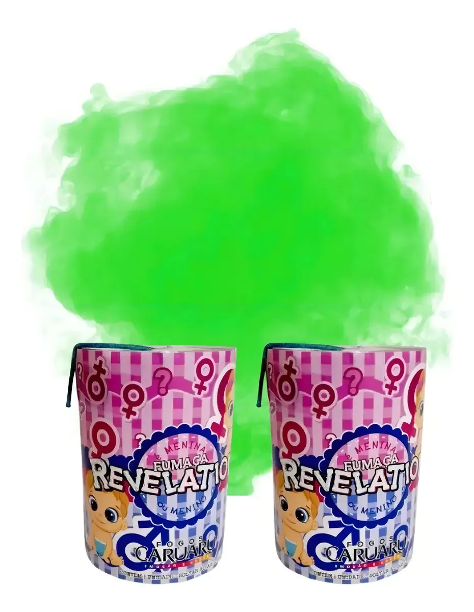 Fumaça Lata Para Chá Revelação Grande 75mm 01 Unid Festa Cor Verde