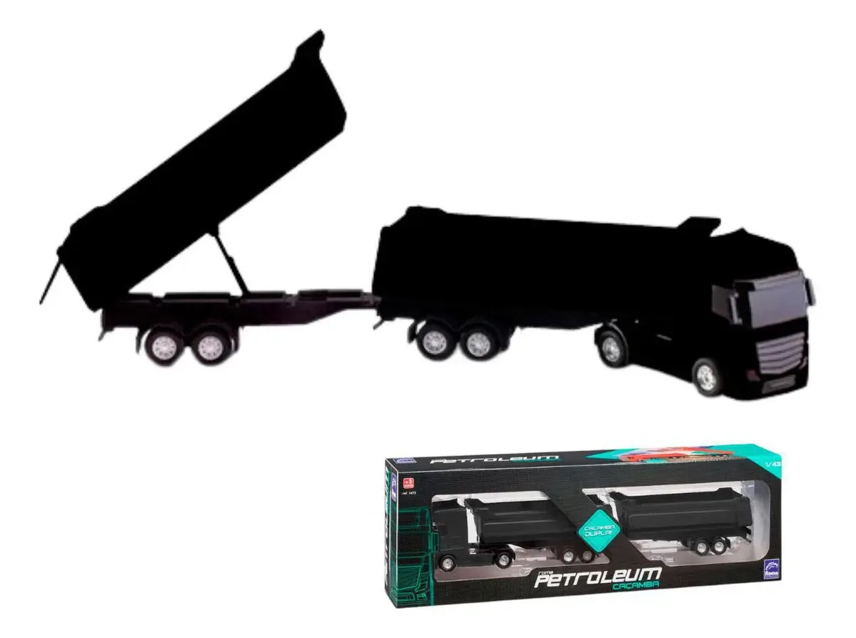 Caminhão Com 2 Caçambas Articuladas Petroleum Brinquedo Roma
