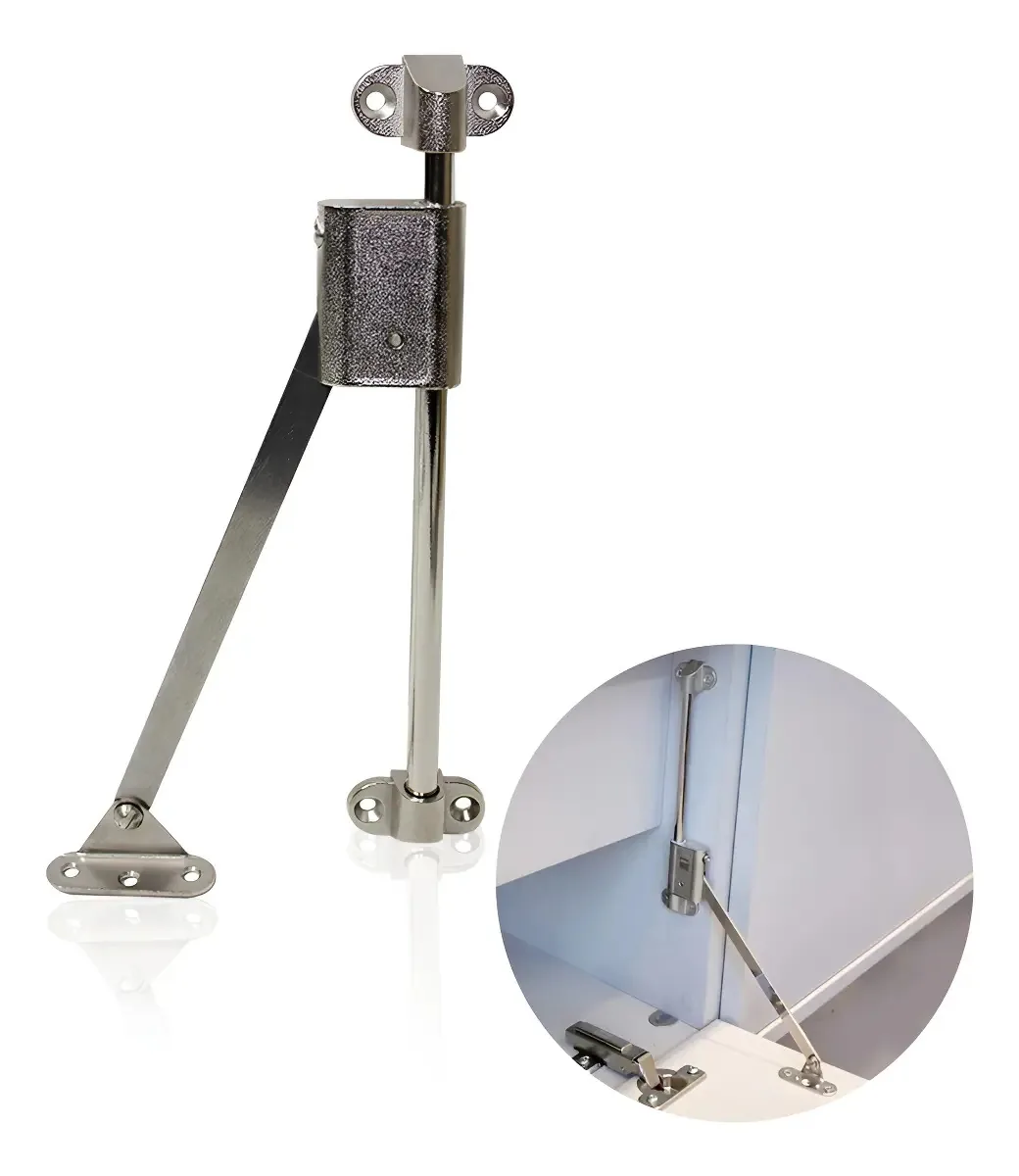 Dobradiça Pivotante Liga de Zinco Bigfer D/450 Niquelada Portas e Móveis