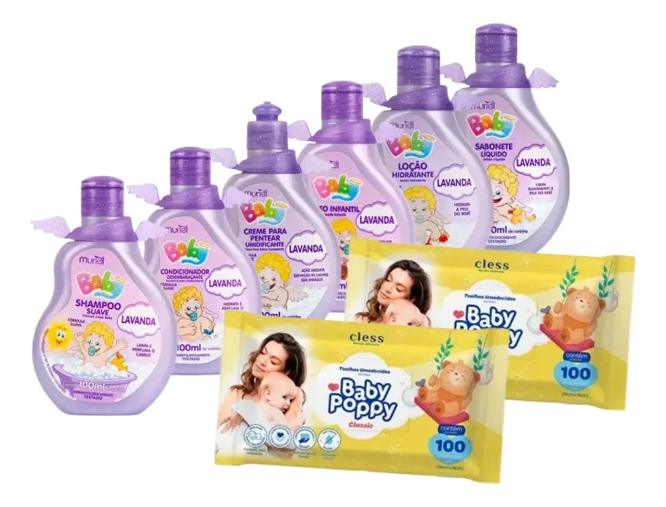Muriel Hora Do Banho Baby Lavanda - 08 Produtos