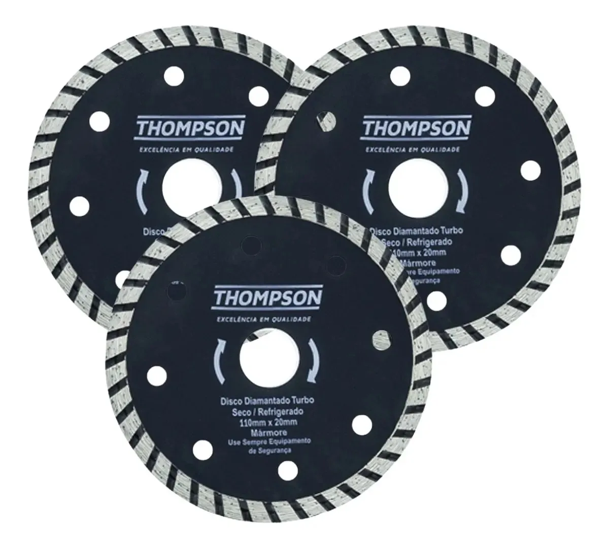 3 Discos Diamantado Corte Piso 110mmx20mm Para Makita Cor Preto