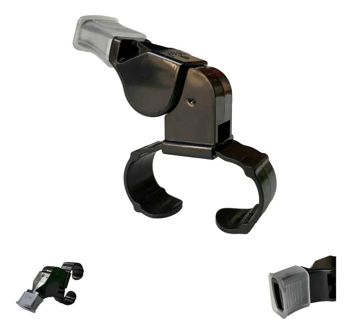 Apito Com Bucal 115dcb Profissional Dalebol Com Dedal Cor Preto