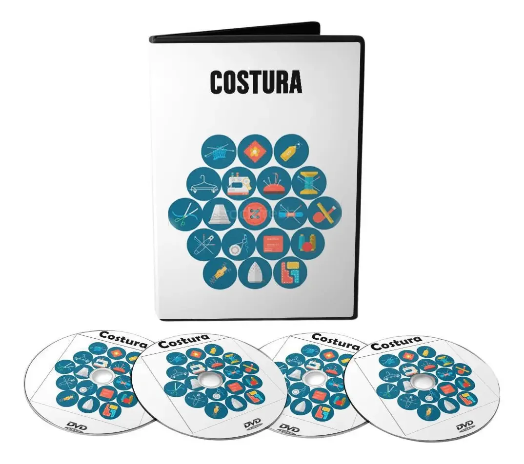 Curso Básico De Costura Em 08 Dvds Videoaula
