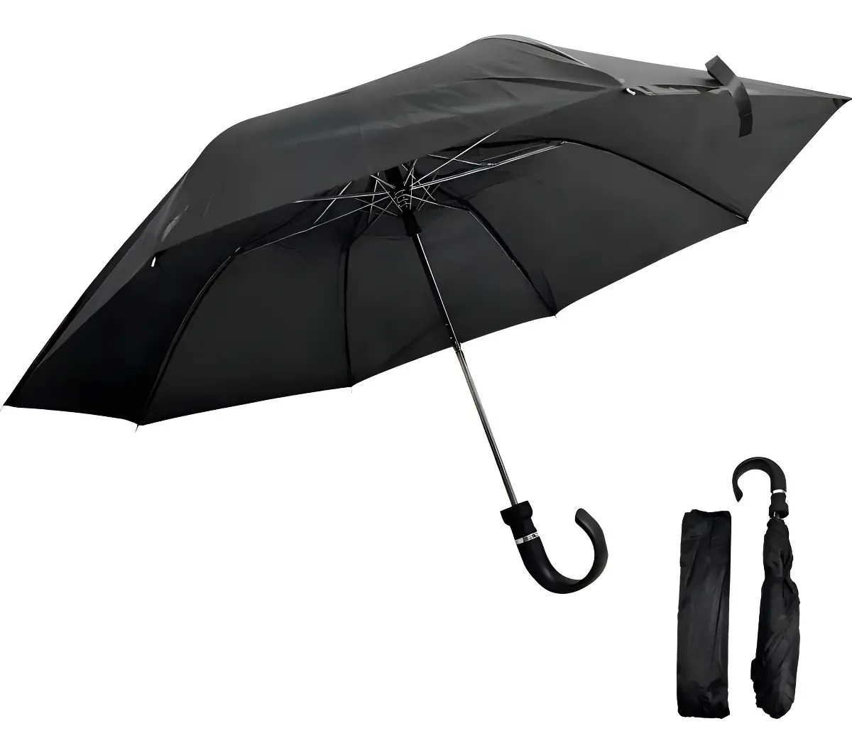 Guarda Chuva Automático Preto Com Estrutura Reforçada