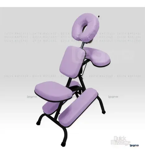 Cadeira de Massagem Portátil Legno Quick Massage Preta-Lilás Dobrável