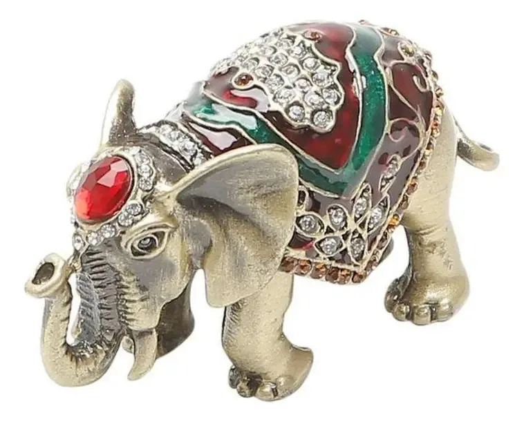 Porta Joias De Zamac Elefante Dourado Prestige