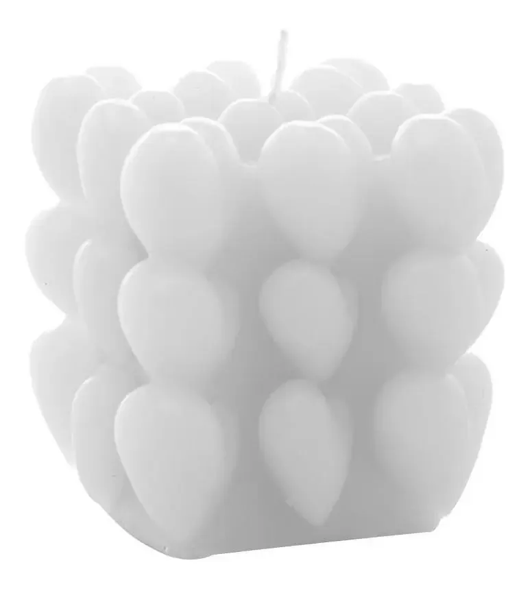 Vela Parafina Heart Cube Branca 6.5cm 61541 Rojemac