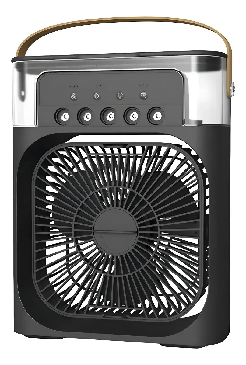 Mini Ventilador Climatizador Portátil Preto, Com Reservatório e 3 Velocidades