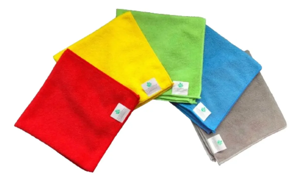 Kit 5 Toalhas Microfibra Limpeza Inteligente 30x30cm Flanela