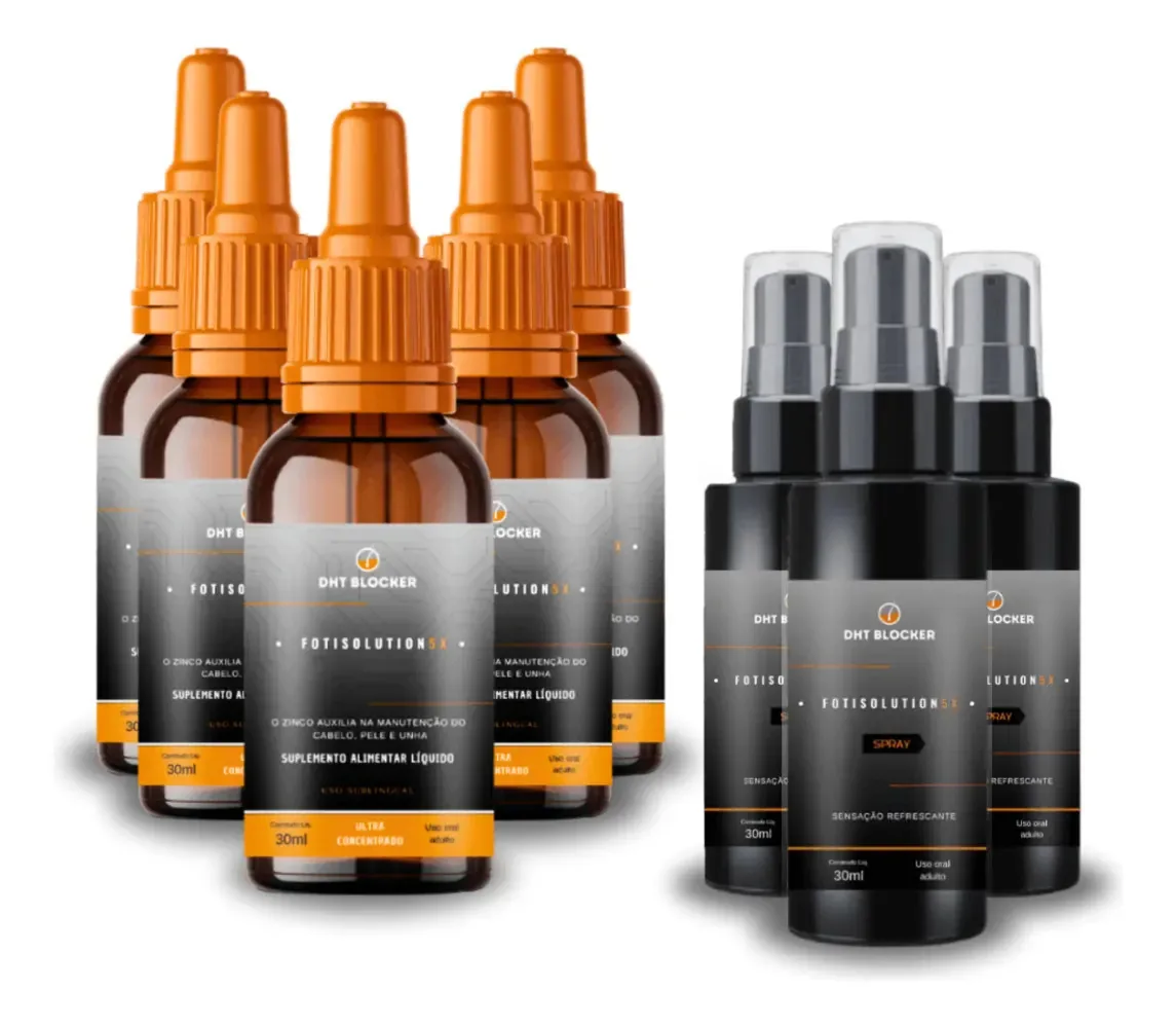 DHT Blocker Capsul Kit 5 Meses + 3 Sprays Locais Sabor Laranja Vegano