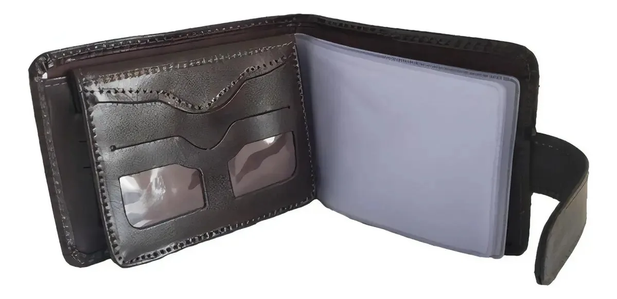 Atacado 7 Carteiras Masculina Couro Legítimo Porta Cartão Cor Marrom