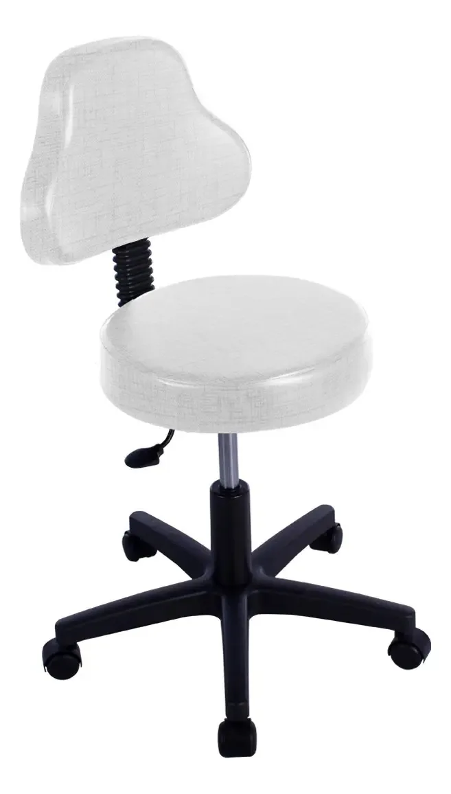 Acento Mocho Comfort Regulável Mais Cores Plastificado Assento Branco Acetinado