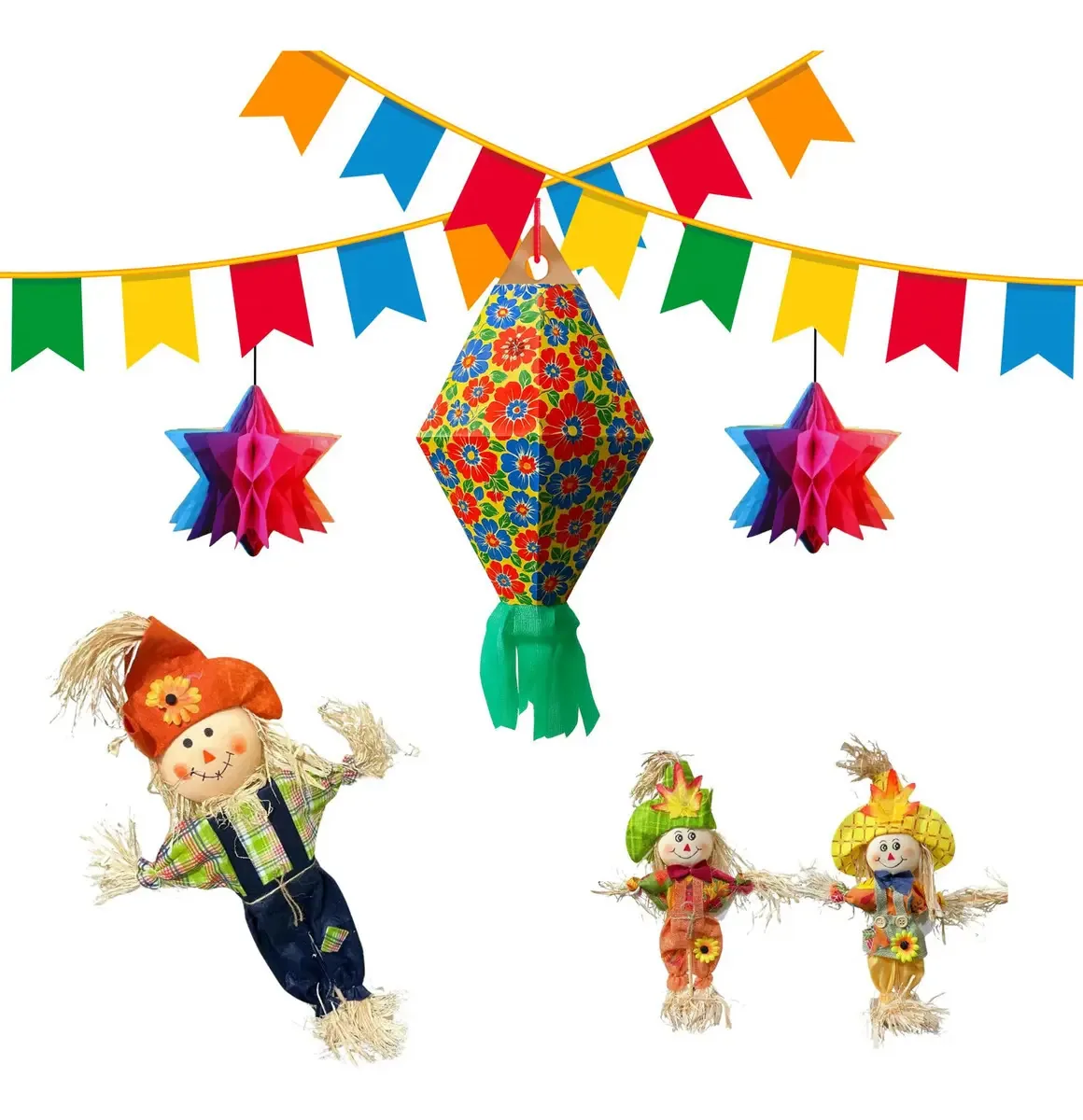 Decoração São João Festa Junina Completa 5 Itens Juninos