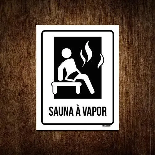 Kit 10 Placas Condomínio Ambiente Sauna À Vapor