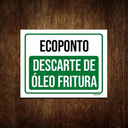 Kit 3 Placas Ecoponto Descarte De Óleo Fritura