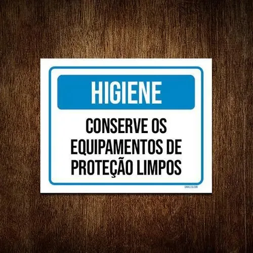 Kit 3 Placas Higiene Conserve Equipamentos Proteção Limpos
