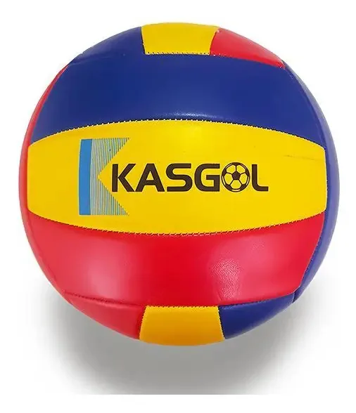Bola De Vôlei Tamanho Padrão Kasgol - Azul Amarelo Vermelho