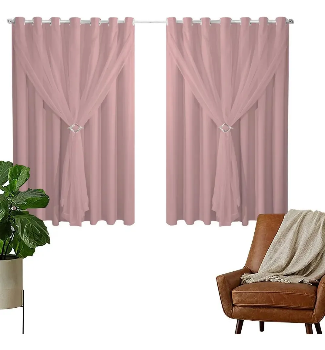 Cortina Blackout Rosa 2,00m X 1,40m