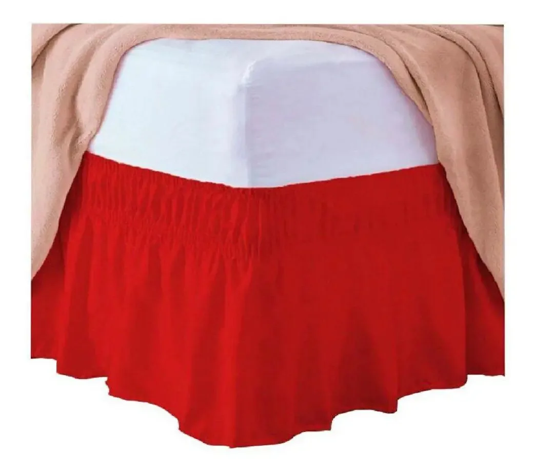 Saia Cama Box Solteiro Marina Vermelho