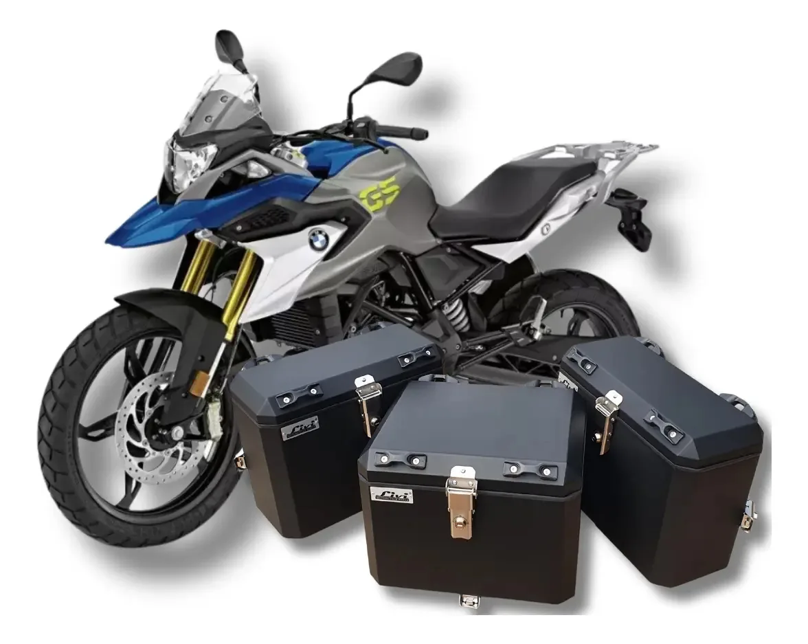 Kit Baús Laterais Livi + Top Case 43l Bmw G310gs + Suportes! Preto
