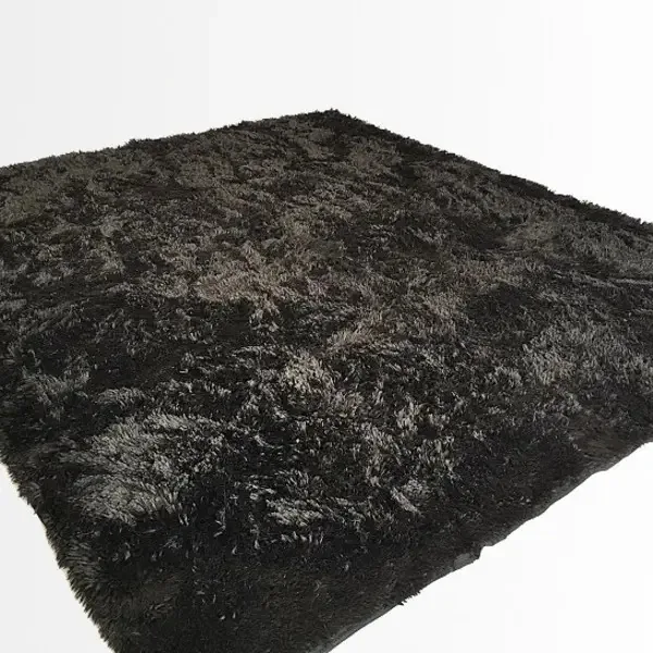 Tapete Saturs Shaggy Pelo Alto Preto - 200 X 240 Cm Tapete P