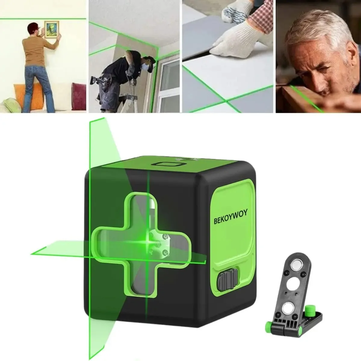 Nível A Laser Verde Prumo 20m 2 Linhas + Suporte Magnético