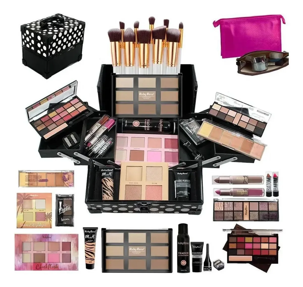 Maleta Com Maquiagem Completa Profissional Bz35