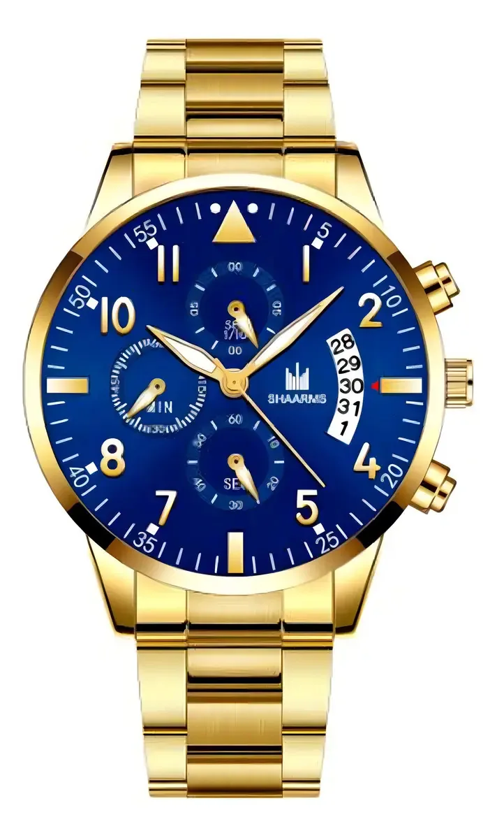 Relógio Azul Casual Fina Shaarms Pulso Shaarms