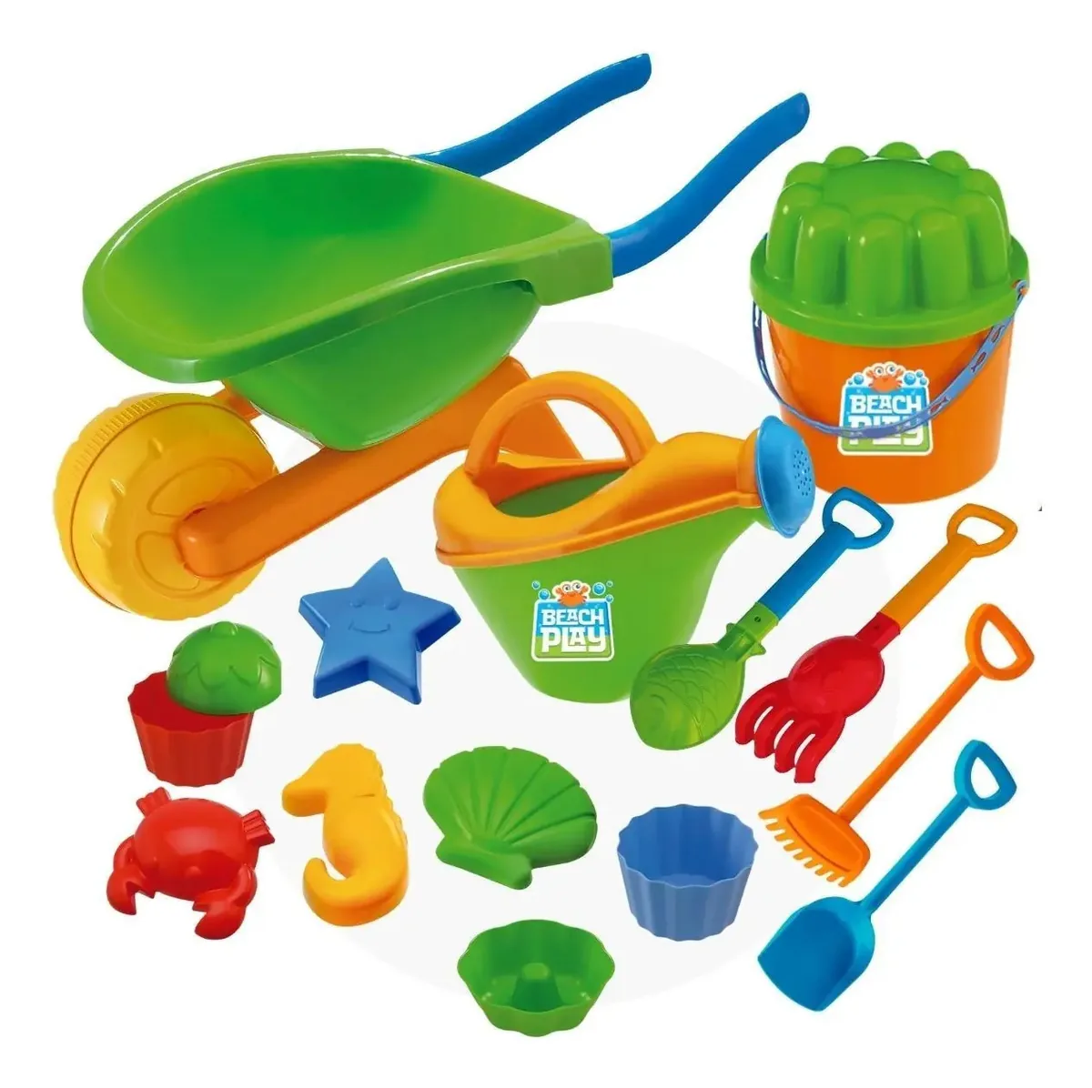 Kit Brinquedos De Praia Carriola E Baldinho E Regador Usual