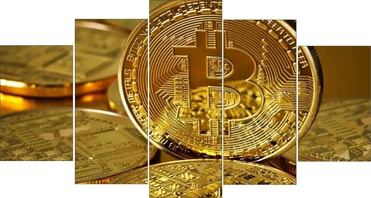 Quadro Decorativo Moeda Bitcoin