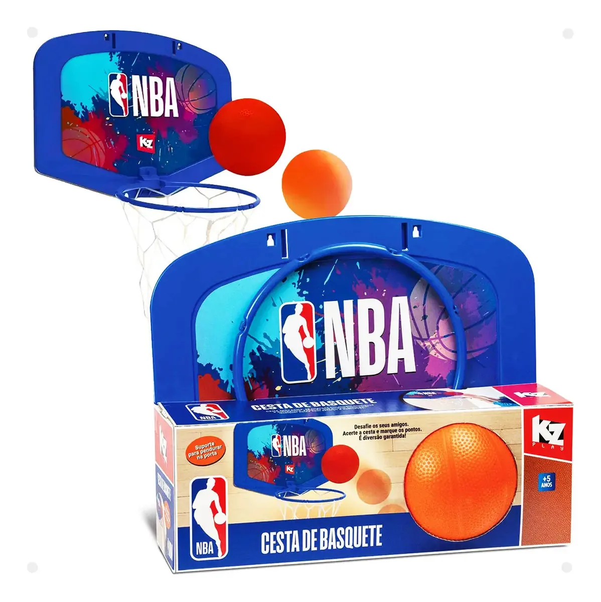 Cesta Basquete Infantil Mini Tabela Com Bola Nba