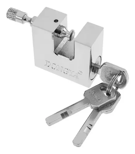 Cadeado de segurança anti-corte Napoleon 60 mm anti-roubo e chave prateada