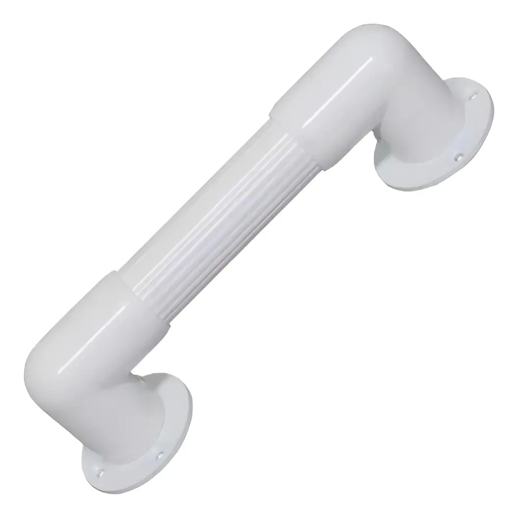 Barra De Apoio Alça De Acessibilidade Pvc Branca 60cm Carci Cor Branco