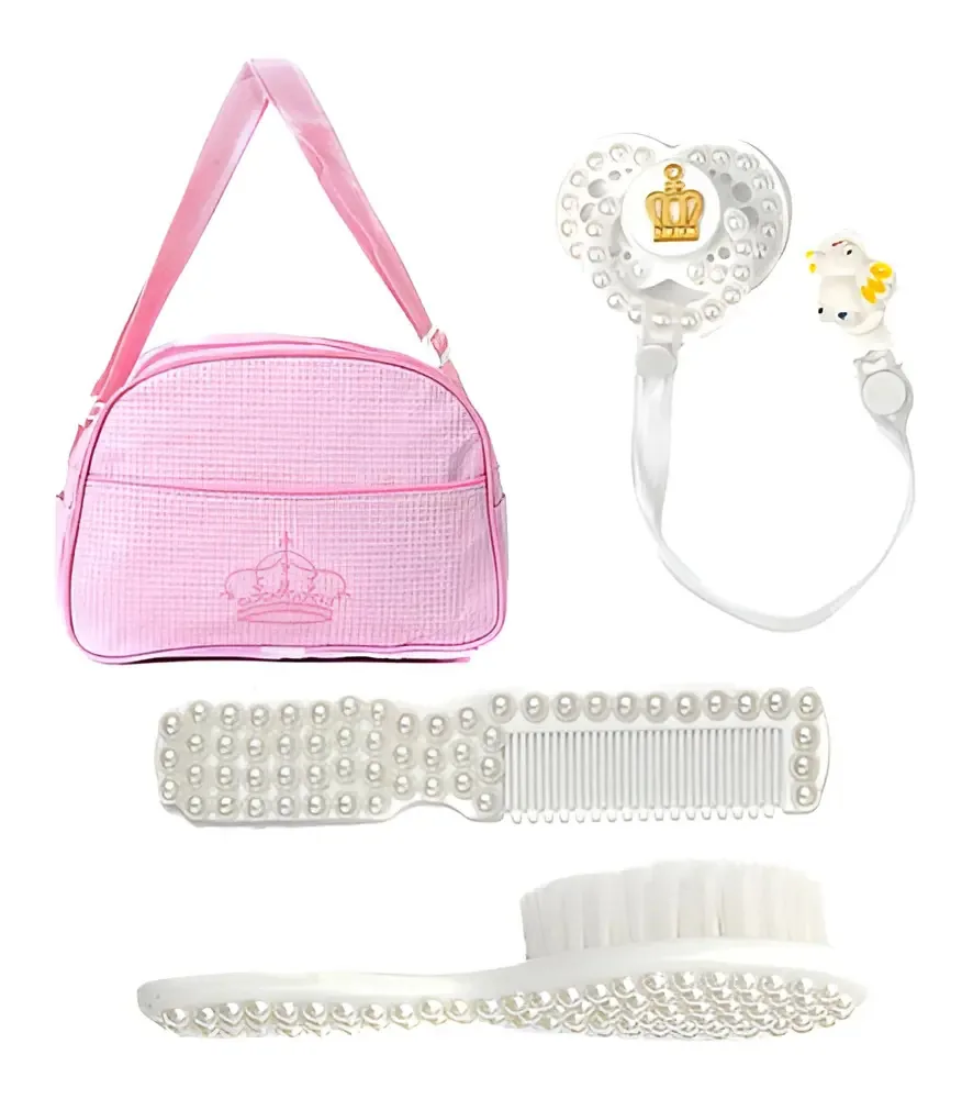 Bolsa Maternidade Rosa Saida Maternidade com Porta Mamadeira e Bolsos Externos