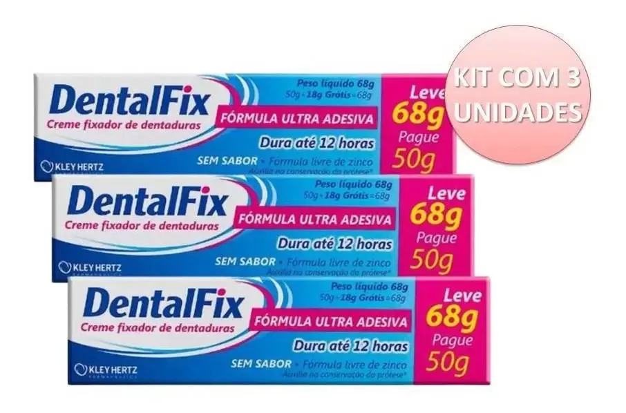 Kit 3 Dentalfix - Fixador De Dentadura