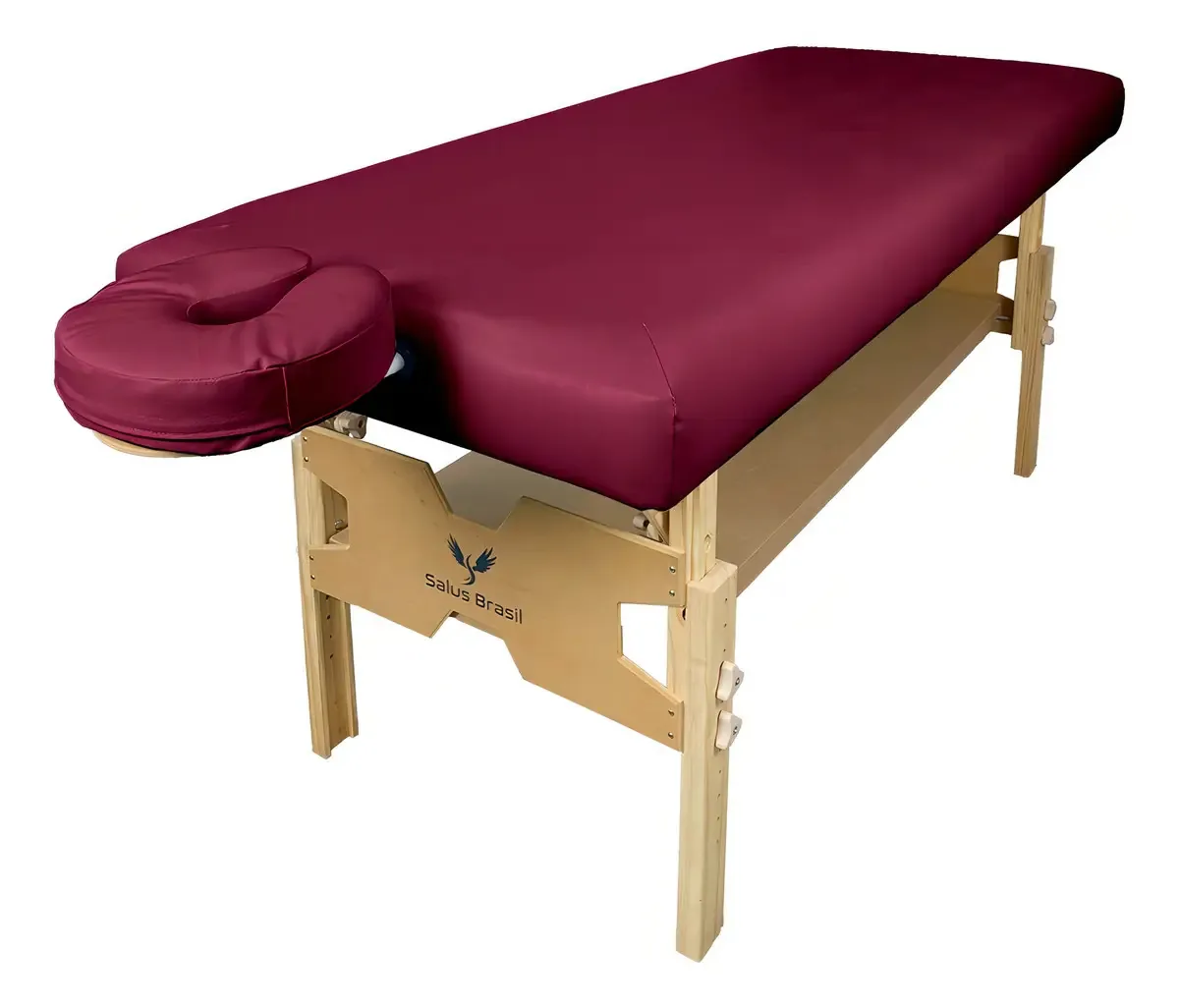 Maca Mesa Bali Spa Fixa Reta de Clínica Reforçada Estofada Ampla Com Largura Extra 82 Cm Massagem Head Spa Estética Tatuagem Profissional Altura Regulável 200 Kg Cor Bordô