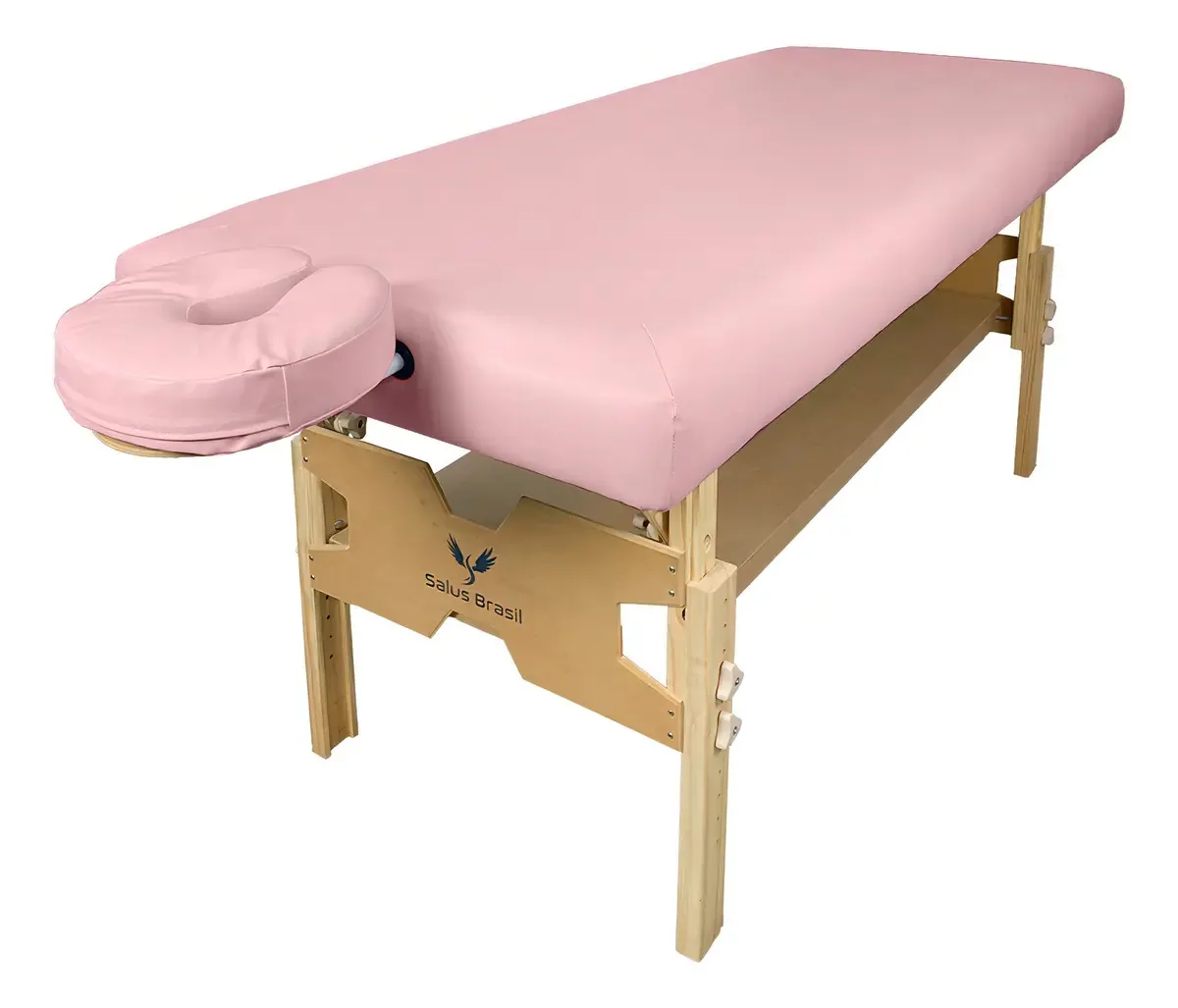 Maca Mesa Bali Spa Fixa Reta de Clínica Reforçada Estofada Ampla Com Largura Extra 82 Cm Massagem Head Spa Estética Tatuagem Profissional Altura Regulável 200 Kg Cor Rosê
