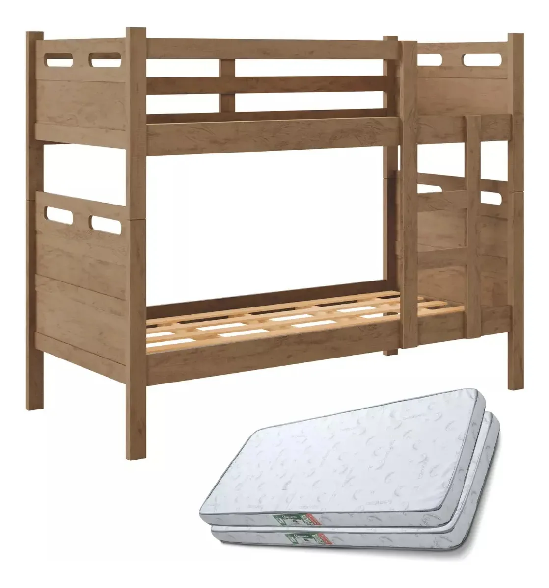 Beliche Jaspe Duas Camas Com Colchões D20 Premium Marrom Cor Castanho