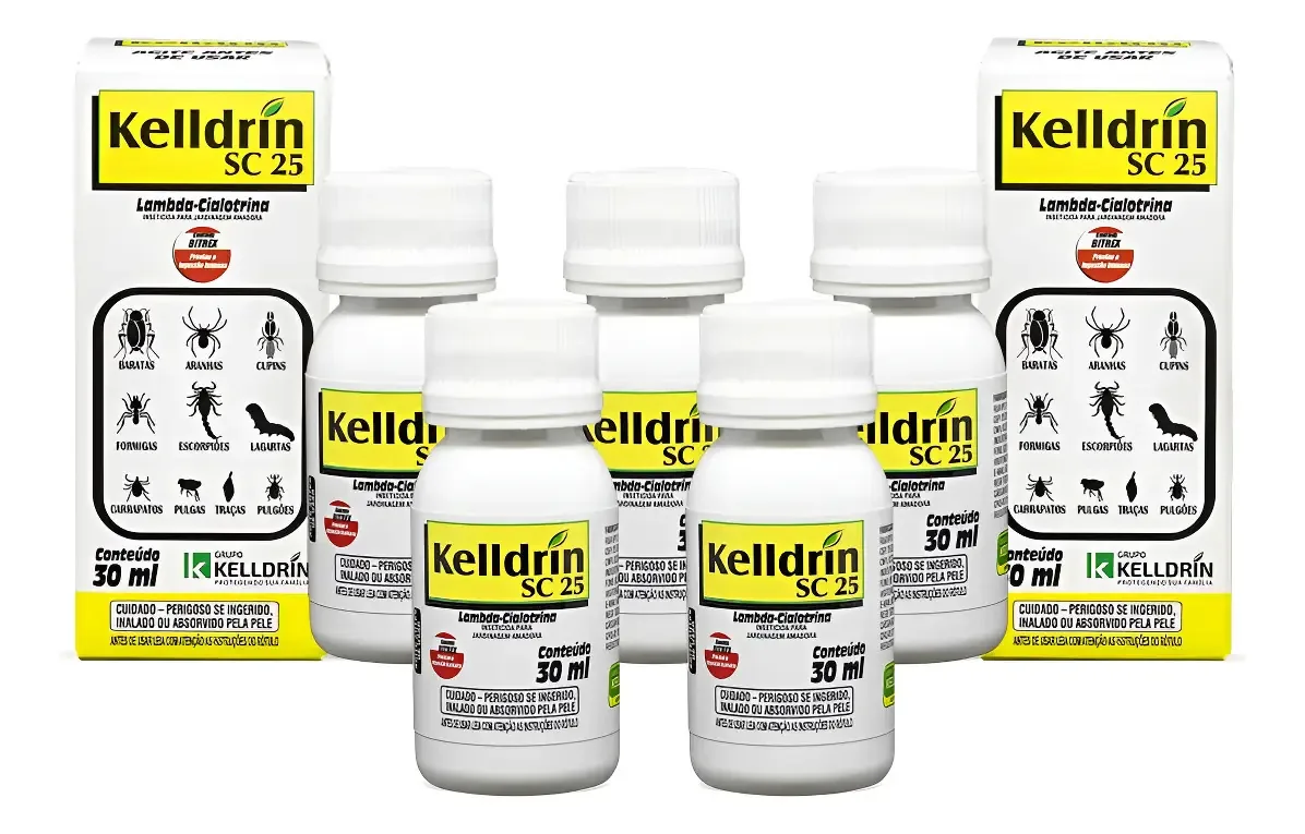 5 Un Kelldrin Sc 25 30ml Mata Baratas Aranhas Escorpiões