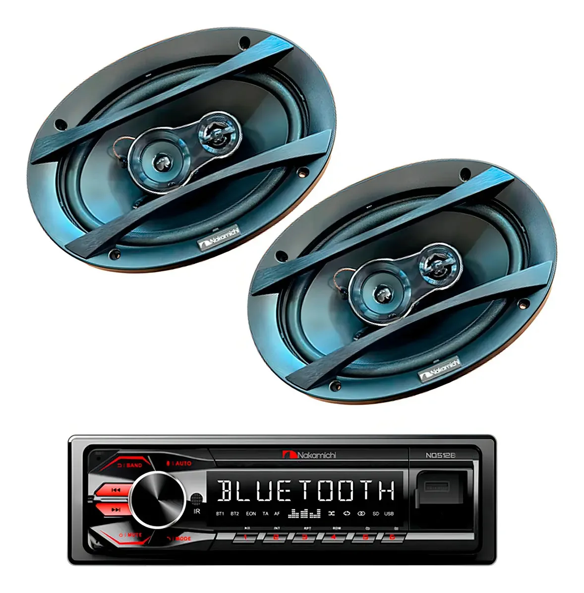 Som Automotivo Mp3/bt Nq533bd + Alto 6x9 Nakamichi