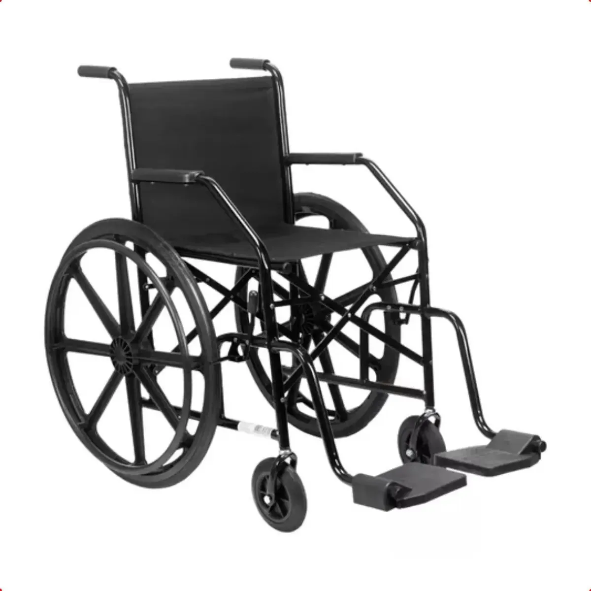 Cadeira de Rodas Manual CDS 101 Dobrável Nylon Preto Rodas Maciças