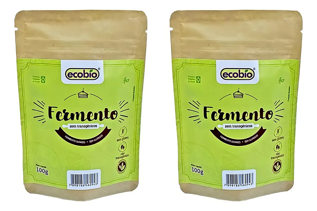 Kit 2 Fermento Químico Não Transgênico Ecobio 100 G