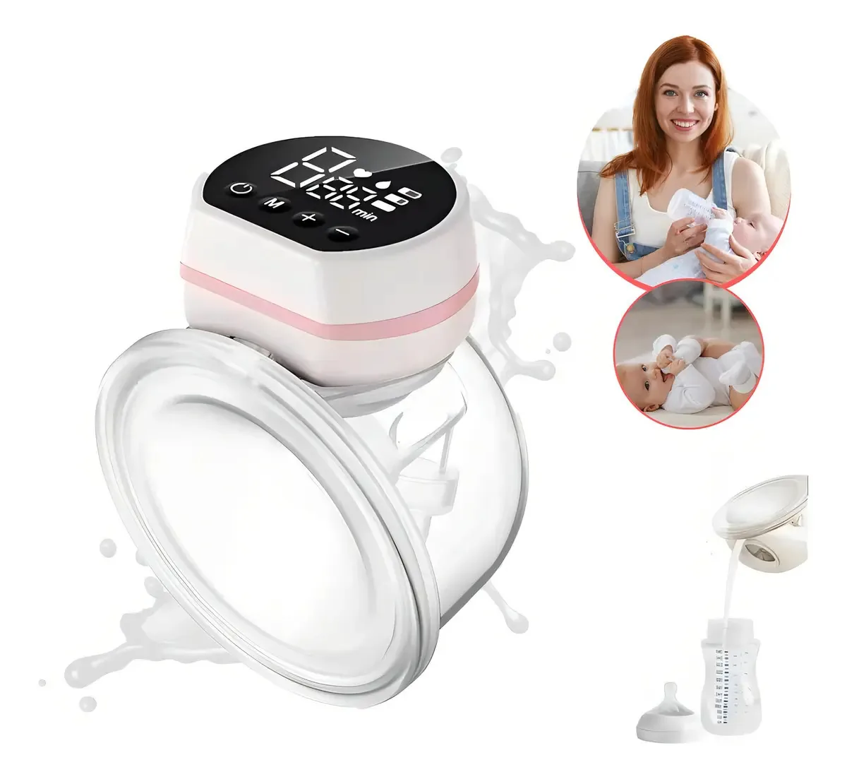 Bomba De Tirar Leite Mama Automatica Portátil Exclusivo P1 24mm + 20 Bombinha Eletrica Materno