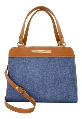 Bolsas Feminina Média Alça Tiracolo Monica Sanches Cor Azul