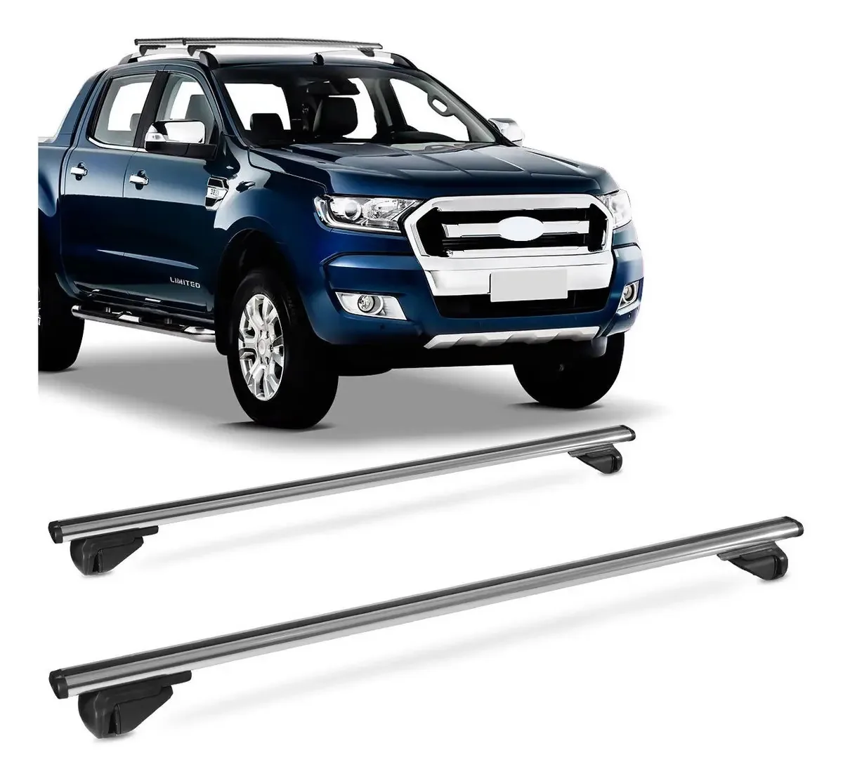 Suporte Universal Teto Bagageiro Travessa Universal Prata Prata