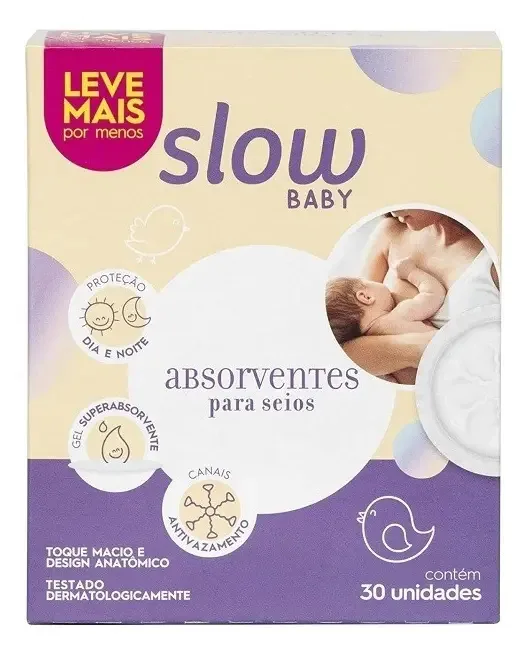 Absorvente Para Seios Slow Baby, Slow, Absorvente Para Seios Slow Baby. Ls7012, Branca