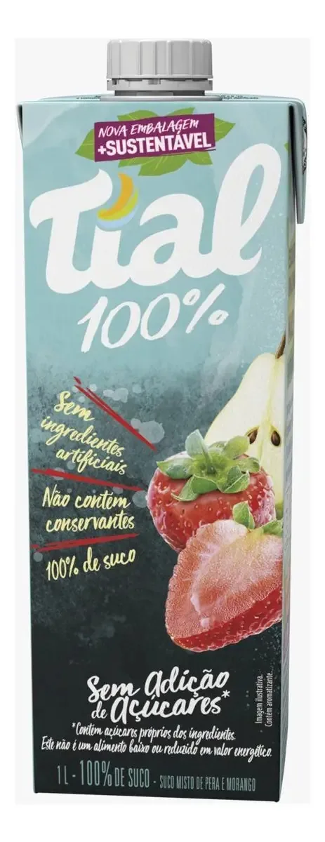 Suco Pera E Morango Tial 100 Caixa 1l