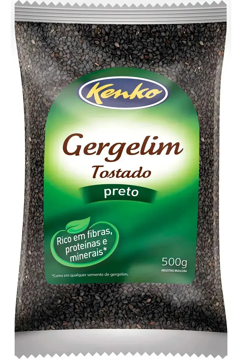 Gergelim Preto Tostado Kenko Pacote 500g
