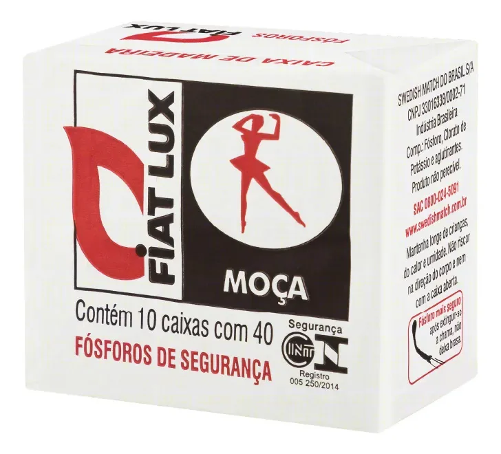 Fósforo De Segurança Fiat Lux Moça 10 Unidades